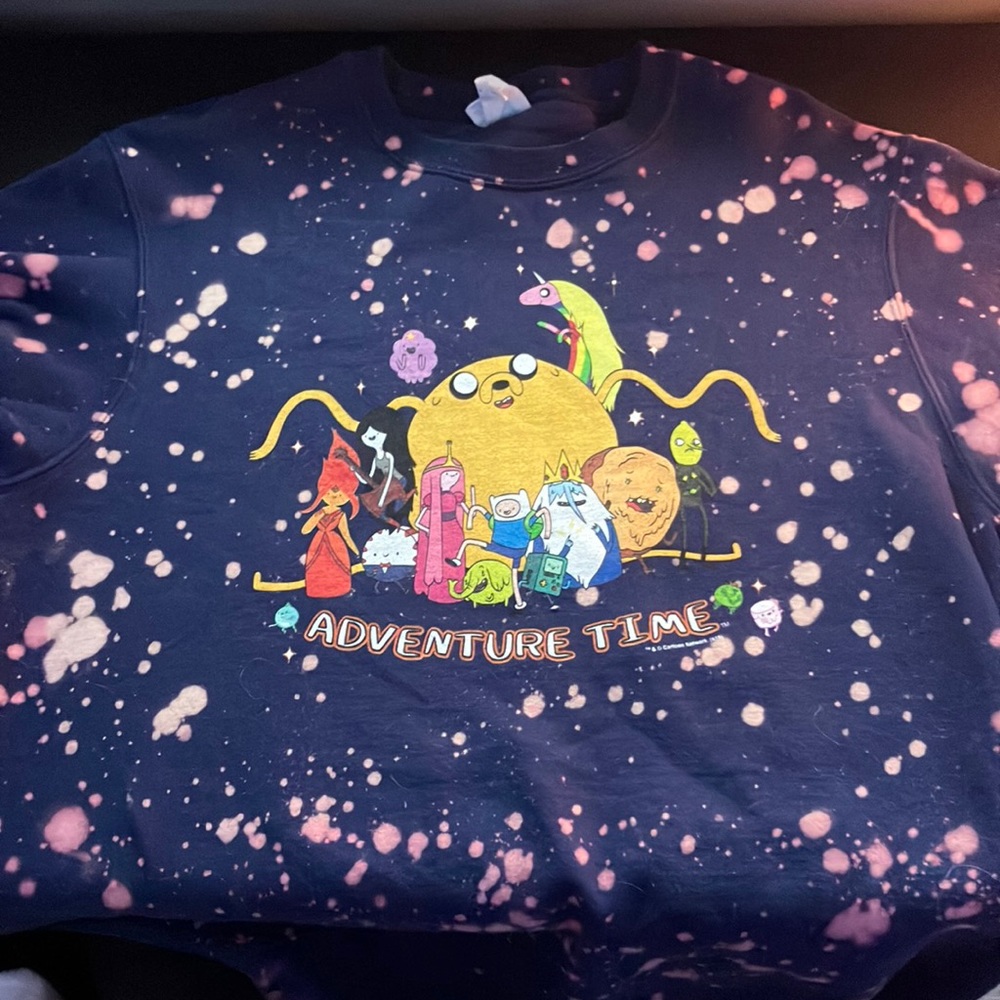 Adventure Time bleached crew neck